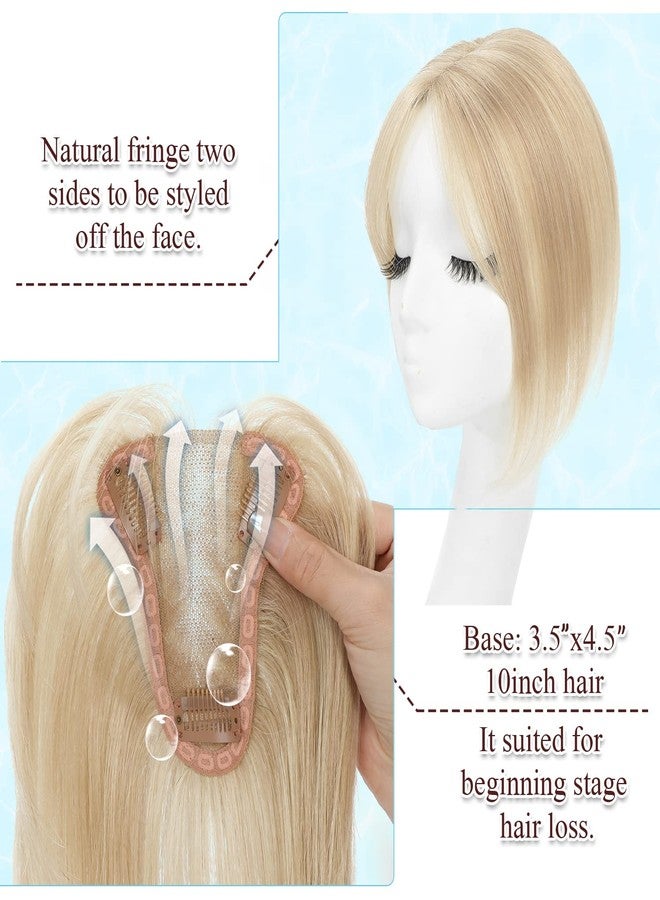 UDU Hair Toppers for Women Real Human Hair Human Hair Toppers with Bangs Clip In Bangs Wiglets Hair Pieces for Women with Thinning Hair Hair Loss Cover Gray Hair - Image 2